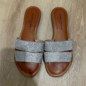 Rock and candy by zigi rhinestone slide size 8.5 like new